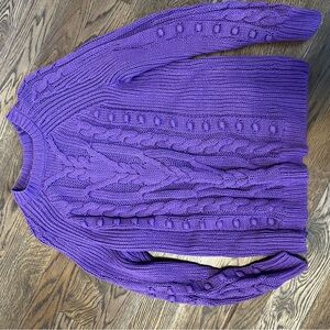 Lane Bryant Vibrant Purple Cable Knit Sweater